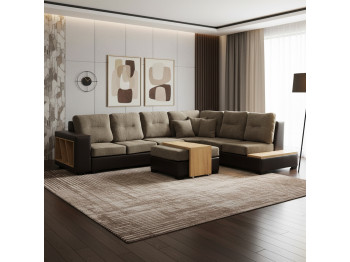 Sofa HOBEL CORNER CORONA DARK BROWN PHANTOM 8/ BROWN BEATTO 1012 R (7) 