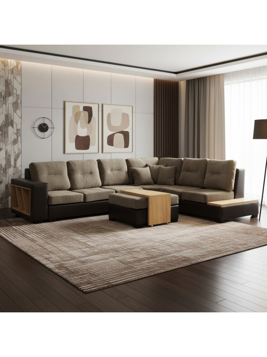 Բազմոց HOBEL CORNER CORONA DARK BROWN PHANTOM 8/ BROWN BEATTO 1012 R (7) 