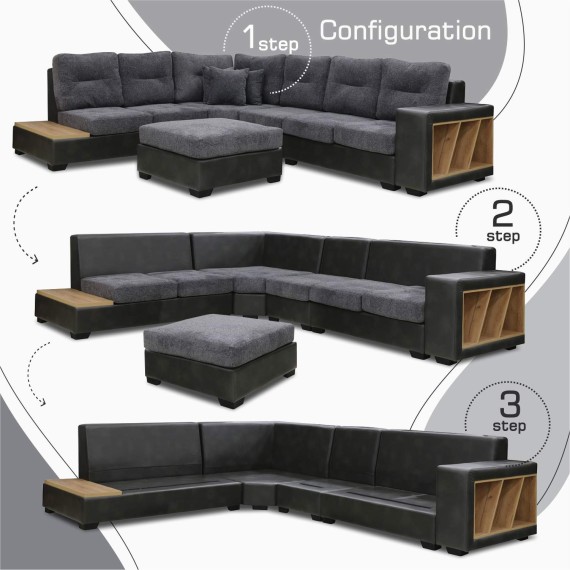 Sofa HOBEL CORNER CORONA GREY PHANTOM 14/ DARK GREY BEATTO 1079 L (7) 