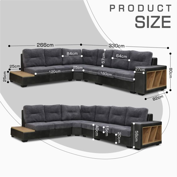 Sofa HOBEL CORNER CORONA GREY PHANTOM 14/ DARK GREY BEATTO 1079 L (7) 