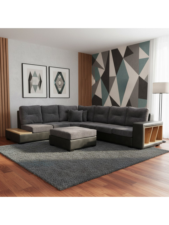 Բազմոց HOBEL CORNER CORONA GREY PHANTOM 14/ DARK GREY BEATTO 1079 L (7) 