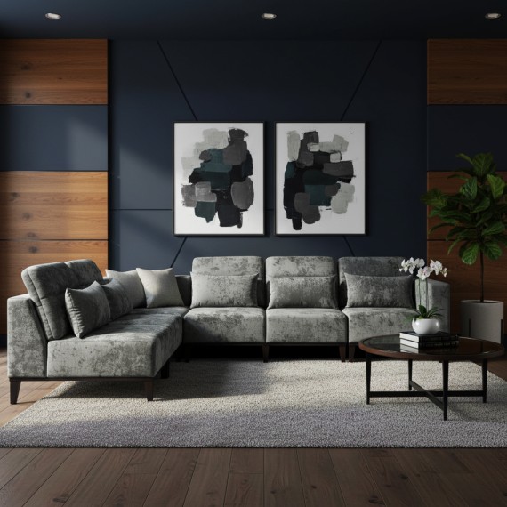 Sofa HOBEL CORNER DALI GREY MONACO 14/LIGHT GREY INFINITY 991 L (5) 