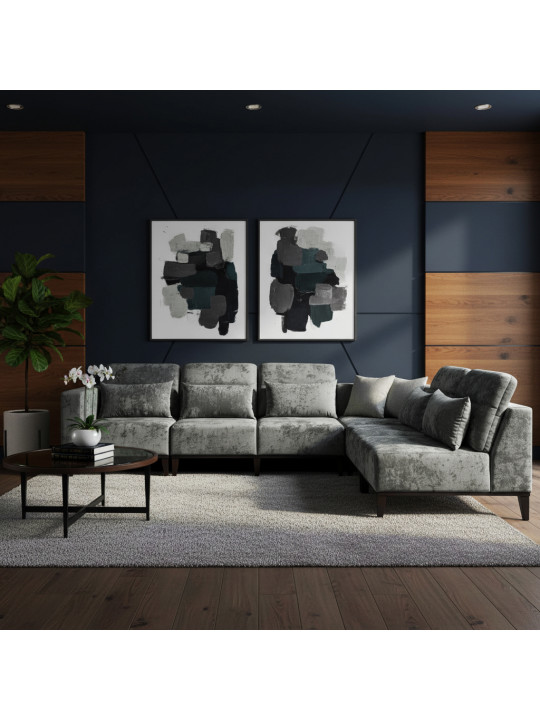 Sofa HOBEL CORNER DALI GREY MONACO 14/LIGHT GREY INFINITY 991 R (5) 