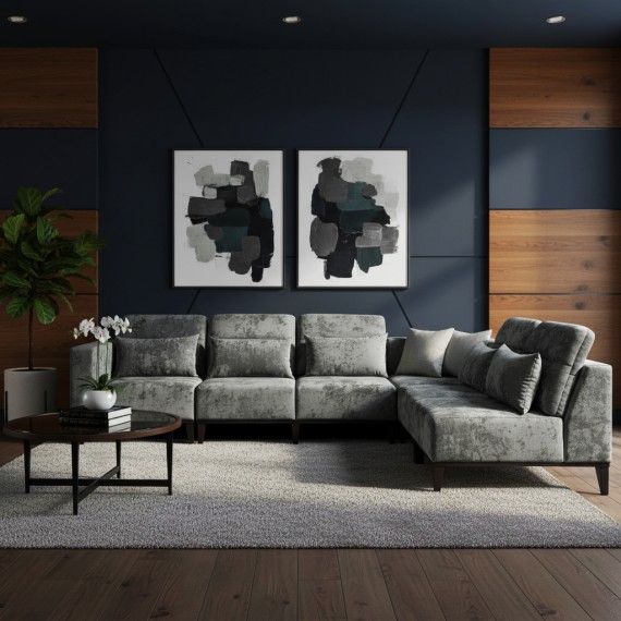 Sofa HOBEL CORNER DALI GREY MONACO 14/LIGHT GREY INFINITY 991 R (5) 