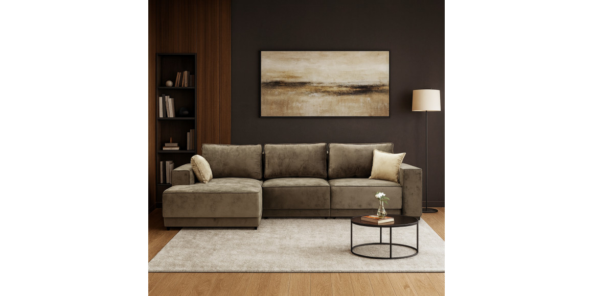 Բազմոց HOBEL CORNER DELUXE BROWN MONACO 5/ NIAGARA BEIGE L (7) 