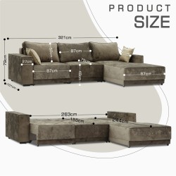 Диван HOBEL CORNER DELUXE BROWN MONACO 5/ NIAGARA BEIGE R (7) 