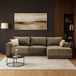Диван HOBEL CORNER DELUXE BROWN MONACO 5/ NIAGARA BEIGE R (7) 