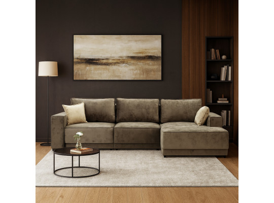 Диван HOBEL CORNER DELUXE BROWN MONACO 5/ NIAGARA BEIGE R (7) 