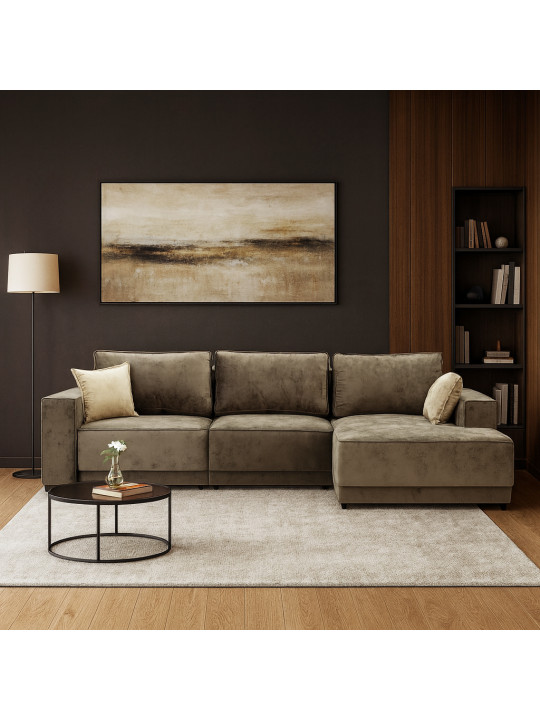 Բազմոց HOBEL CORNER DELUXE BROWN MONACO 5/ NIAGARA BEIGE R (7) 