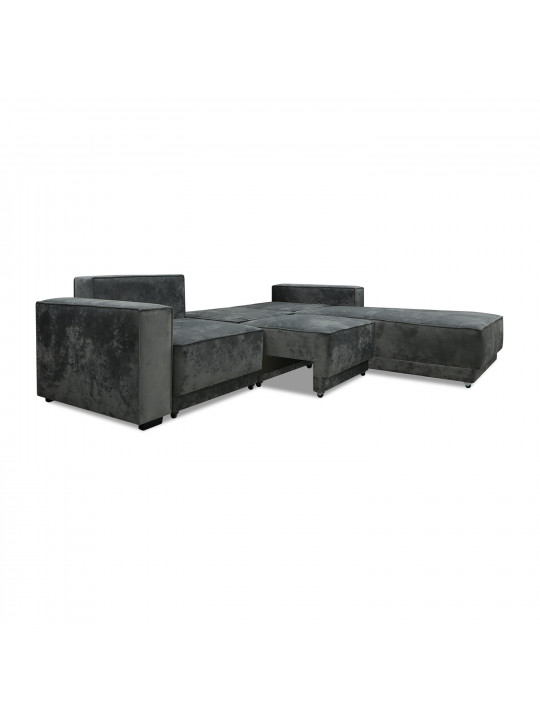 Sofa HOBEL CORNER DELUXE GREY MONACO 14/ NIAGARA AQUA GLASS R (6) 