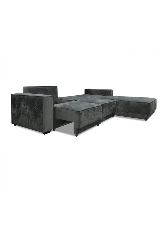 Sofa HOBEL CORNER DELUXE GREY MONACO 14/ NIAGARA AQUA GLASS R (6) 