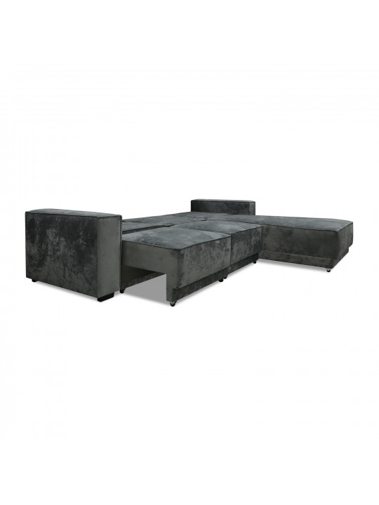 Sofa HOBEL CORNER DELUXE GREY MONACO 14/ NIAGARA AQUA GLASS R (6) 