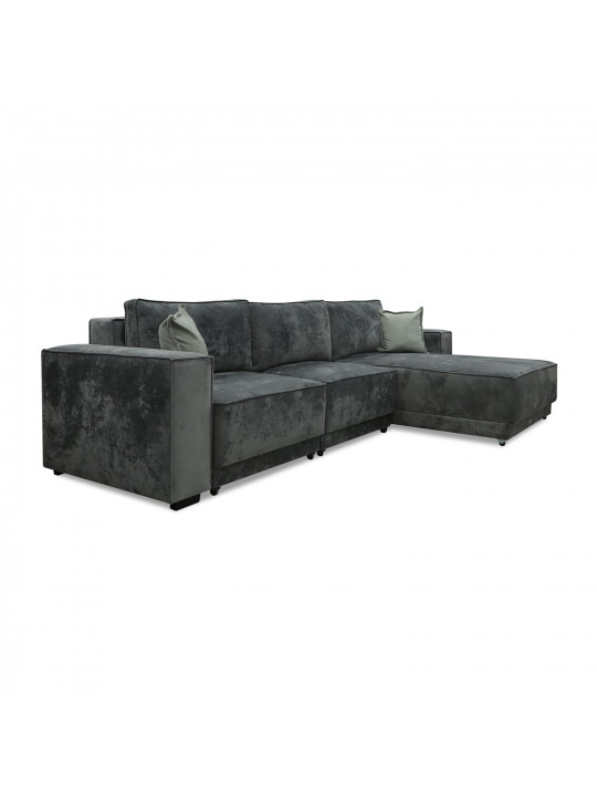 Sofa HOBEL CORNER DELUXE GREY MONACO 14/ NIAGARA AQUA GLASS R (6) 