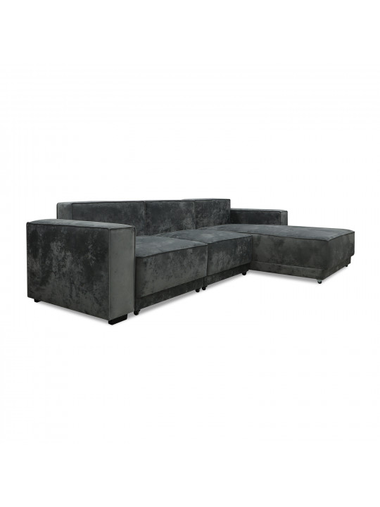 Sofa HOBEL CORNER DELUXE GREY MONACO 14/ NIAGARA AQUA GLASS R (6) 