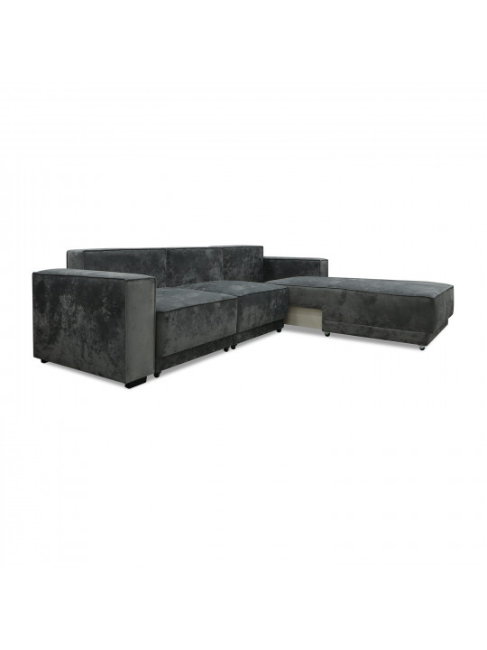 Sofa HOBEL CORNER DELUXE GREY MONACO 14/ NIAGARA AQUA GLASS R (6) 