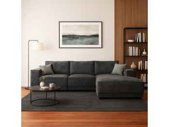 Բազմոց HOBEL CORNER DELUXE GREY MONACO 14/ NIAGARA AQUA GLASS R (6) 