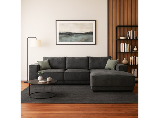 Диван HOBEL CORNER DELUXE GREY MONACO 14/ NIAGARA AQUA GLASS R (6) 