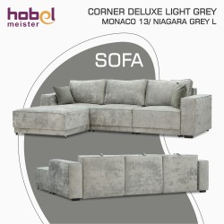 Диван HOBEL CORNER DELUXE LIGHT GREY MONACO 13/ NIAGARA GREY L (7) 