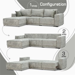 Диван HOBEL CORNER DELUXE LIGHT GREY MONACO 13/ NIAGARA GREY L (7) 