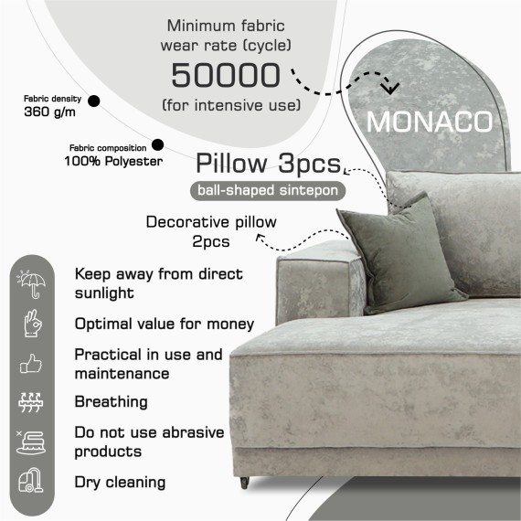 Sofa HOBEL CORNER DELUXE LIGHT GREY MONACO 13/ NIAGARA GREY L (7) 