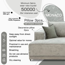 Диван HOBEL CORNER DELUXE LIGHT GREY MONACO 13/ NIAGARA GREY R (7) 