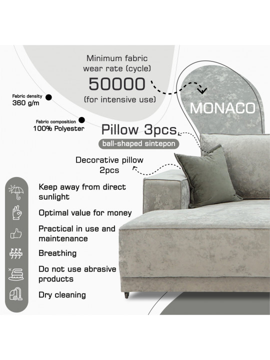 Sofa HOBEL CORNER DELUXE LIGHT GREY MONACO 13/ NIAGARA GREY R (7) 
