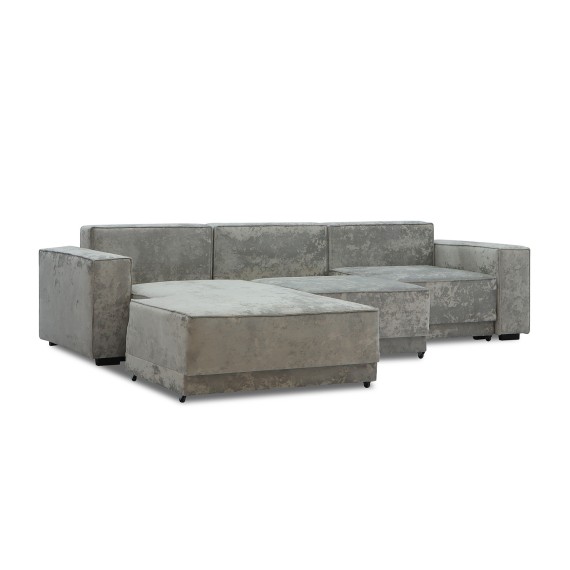 Sofa HOBEL CORNER DELUXE LIGHT GREY MONACO 13/ NIAGARA GREY L (7) 