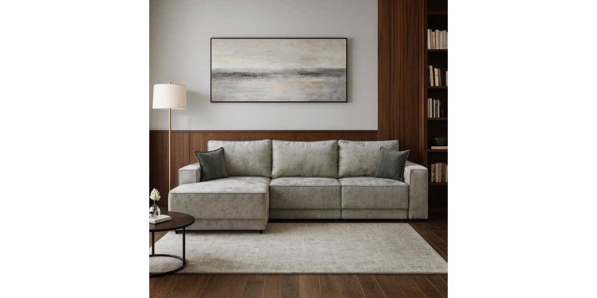 Sofa HOBEL CORNER DELUXE LIGHT GREY MONACO 13/ NIAGARA GREY L (7) 