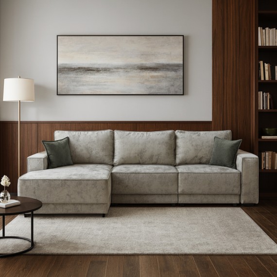 Sofa HOBEL CORNER DELUXE LIGHT GREY MONACO 13/ NIAGARA GREY L (7) 