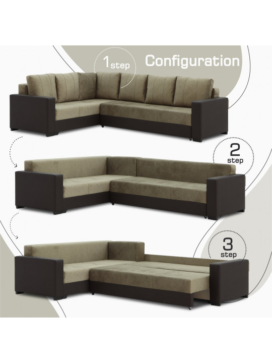 Բազմոց HOBEL CORNER ERICA BROWN 3673/BROWN MOCASSI 7114 L (6) 