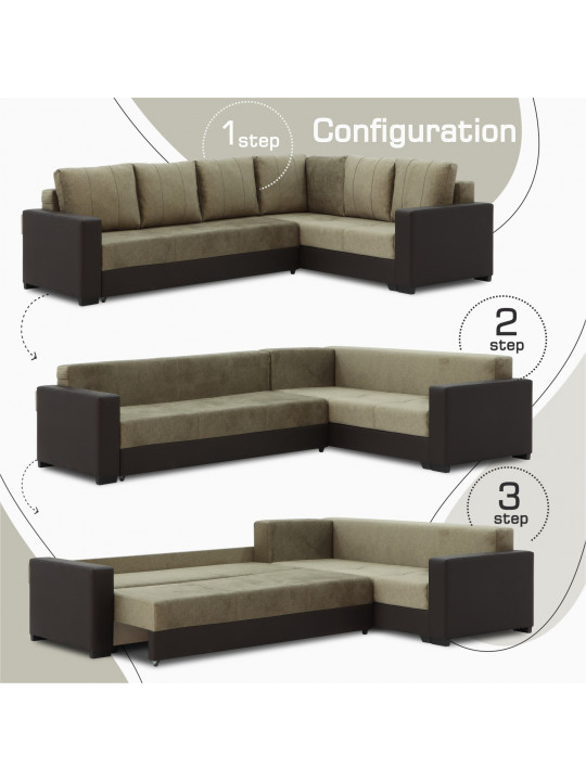 Բազմոց HOBEL CORNER ERICA BROWN 3673/BROWN MOCASSI 7114 R (6) 