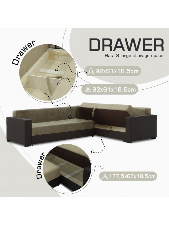 Բազմոց HOBEL CORNER ERICA BROWN 3673/BROWN MOCASSI 7114 R (6) 