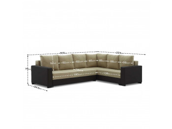 Sofa HOBEL CORNER ERICA BROWN 3673/CREAM LEONARDO 3 R (6) 