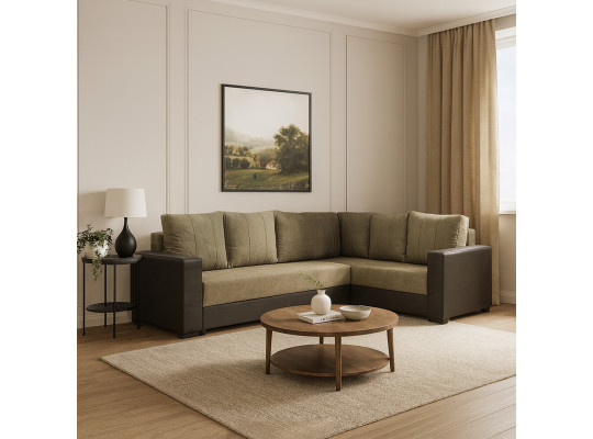 Sofa HOBEL CORNER ERICA BROWN 3673/ LIGHT BROWN MOCASSI 7114 R (6) 