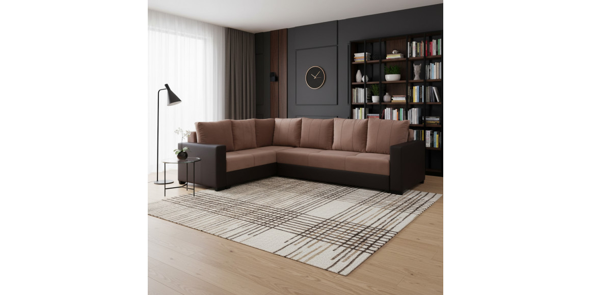 Sofa HOBEL CORNER ERICA COFFEE V460/ LIGHT BROWN VIVALDI 20 L(6) 