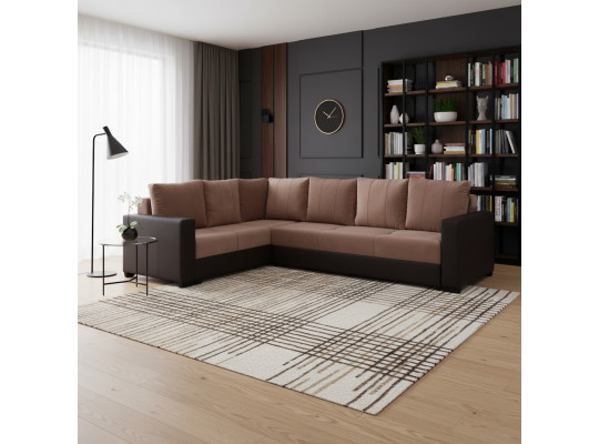 Диван HOBEL CORNER ERICA COFFEE V460/ LIGHT BROWN VIVALDI 20 L(6) 