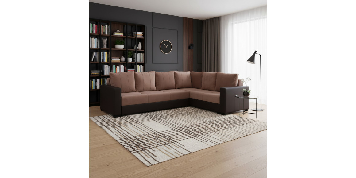 Sofa HOBEL CORNER ERICA COFFEE V460/ LIGHT BROWN VIVALDI 20 R(6)