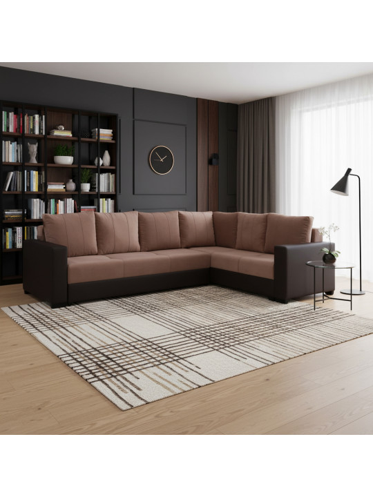 Диван HOBEL CORNER ERICA COFFEE V460/ LIGHT BROWN VIVALDI 20 R(6) 