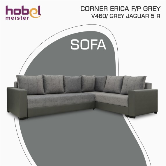 Sofa HOBEL CORNER ERICA F/P GREY V460/ GREY JAGUAR 5 R (6) 