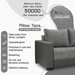 Диван HOBEL CORNER ERICA F/P GREY V460/ GREY JAGUAR 5 R (6) 