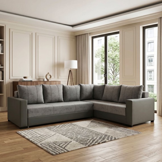 Sofa HOBEL CORNER ERICA F/P GREY V460/ GREY JAGUAR 5 R (6) 