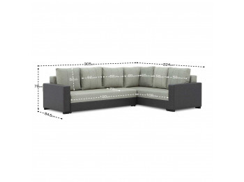 Բազմոց HOBEL CORNER ERICA GREY 8410/ LIGHT GREY MOCASSI 2141 R (6) 