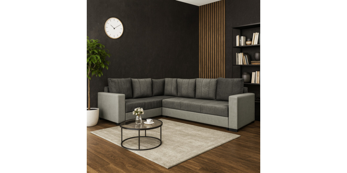 Sofa HOBEL CORNER ERICA LIGHT GREY 8409/ DARK GREY MOCASSI 4005 L (6) 