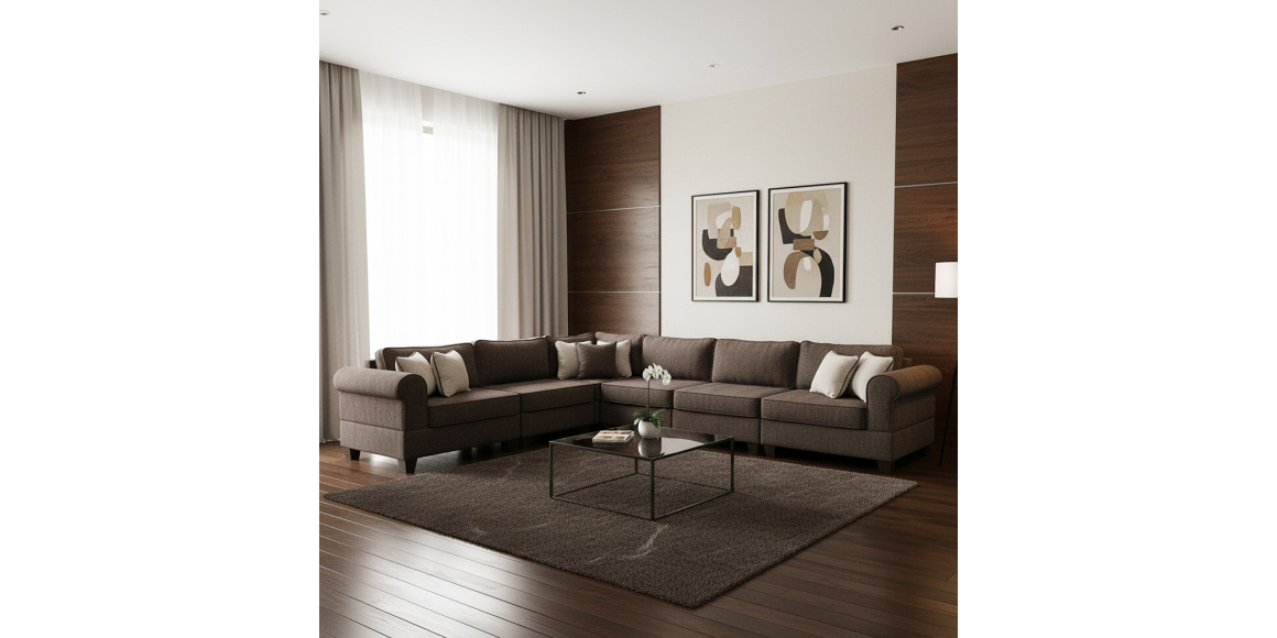 Բազմոց HOBEL CORNER EVA BROWN BEATTO 1005/ CREAM INFINITY 103 (6) 