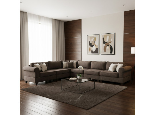 Диван HOBEL CORNER EVA BROWN BEATTO 1005/ CREAM INFINITY 103 (6) 