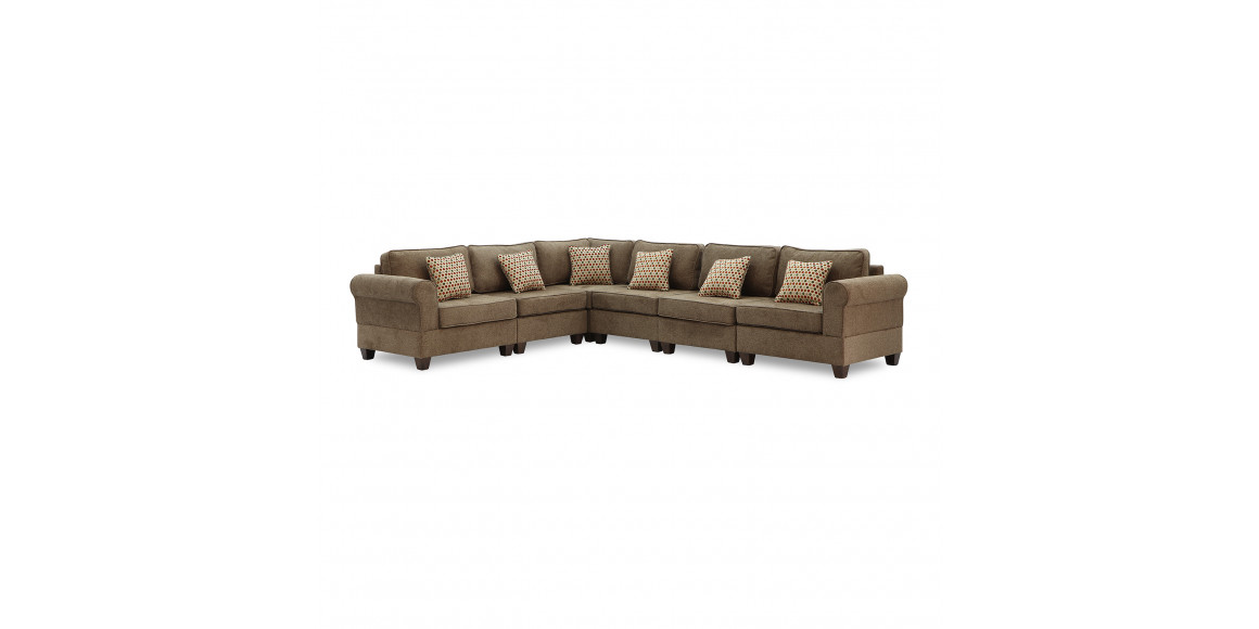 Sofa HOBEL CORNER EVA BROWN BEATTO 1012/ ONTARIO REA JAFFA ORANGE (6) 