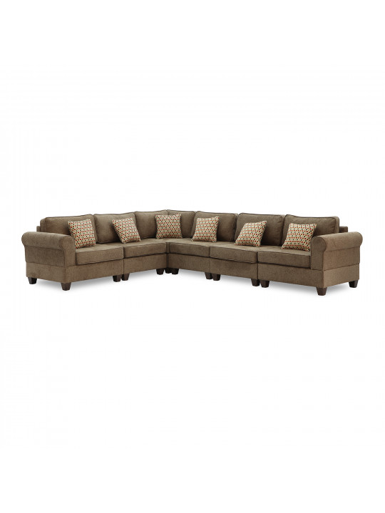 Sofa HOBEL CORNER EVA BROWN BEATTO 1012/ ONTARIO REA JAFFA ORANGE (6) 