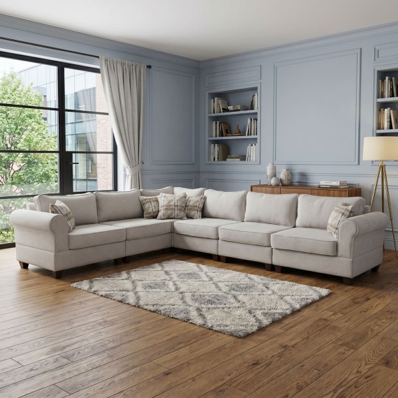 Sofa HOBEL CORNER EVA F/R CREAM BEATTO 1066/ BENORRY 1002 (7) 