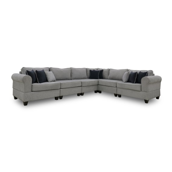 Диван HOBEL CORNER EVA LIGHT GREY BEATTO 1067/ DARK BLUE TOUCH 799 (6) 