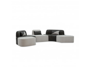 Sofa HOBEL CORNER GRAND GREY PHANTOM 14/LIGHT GREY BUKLE 8 (5) 